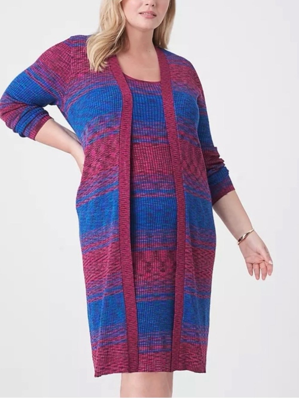 Lane Bryant Spacedye Striped Knit Sweater Cardigan NWT